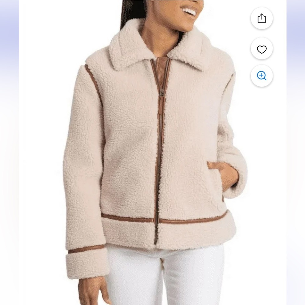 NWT BEARPAW Ladies' Moto Shearling Jacket Size J1